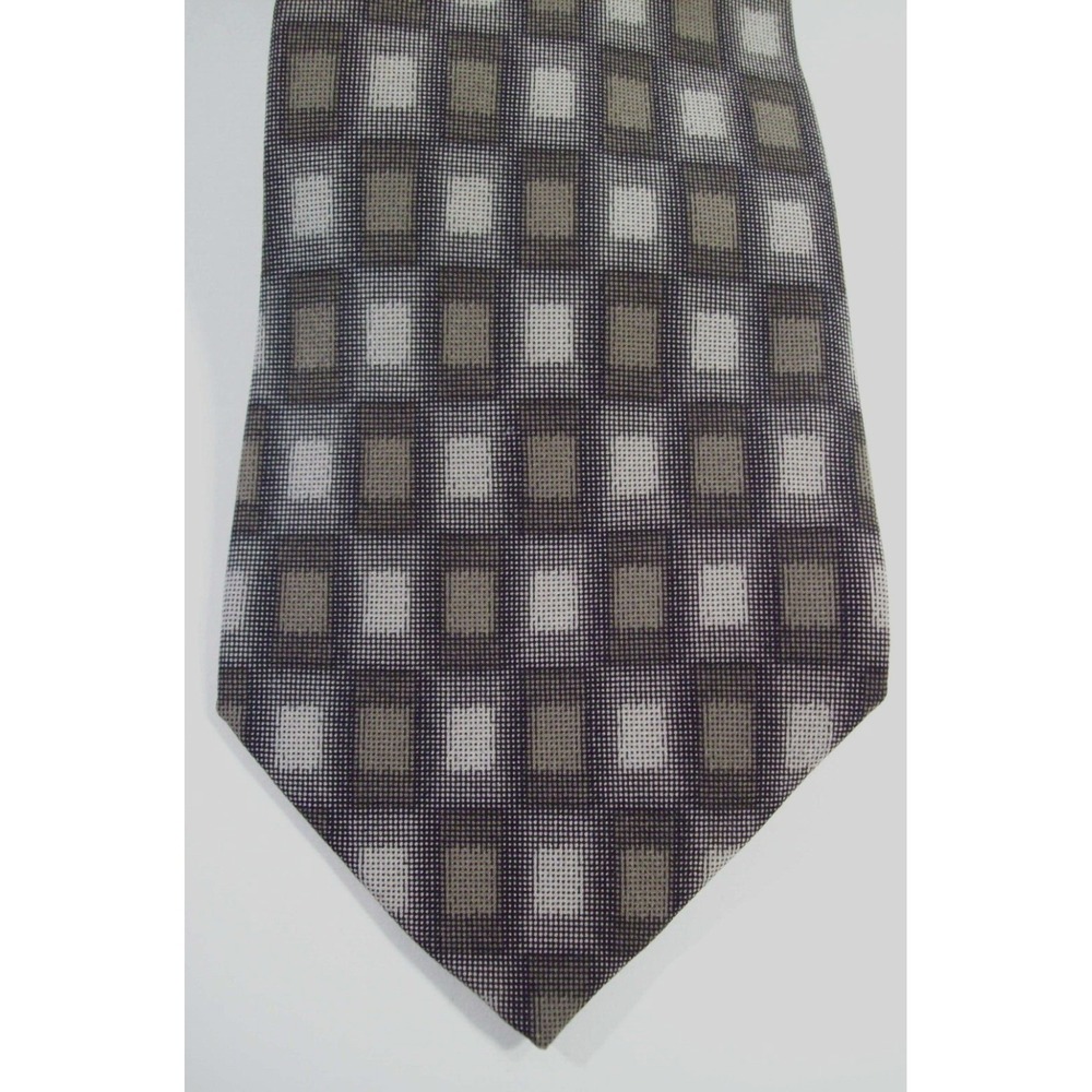 Men's Pierre Cardin All Silk Neck Tie, Geometric Square Pattern